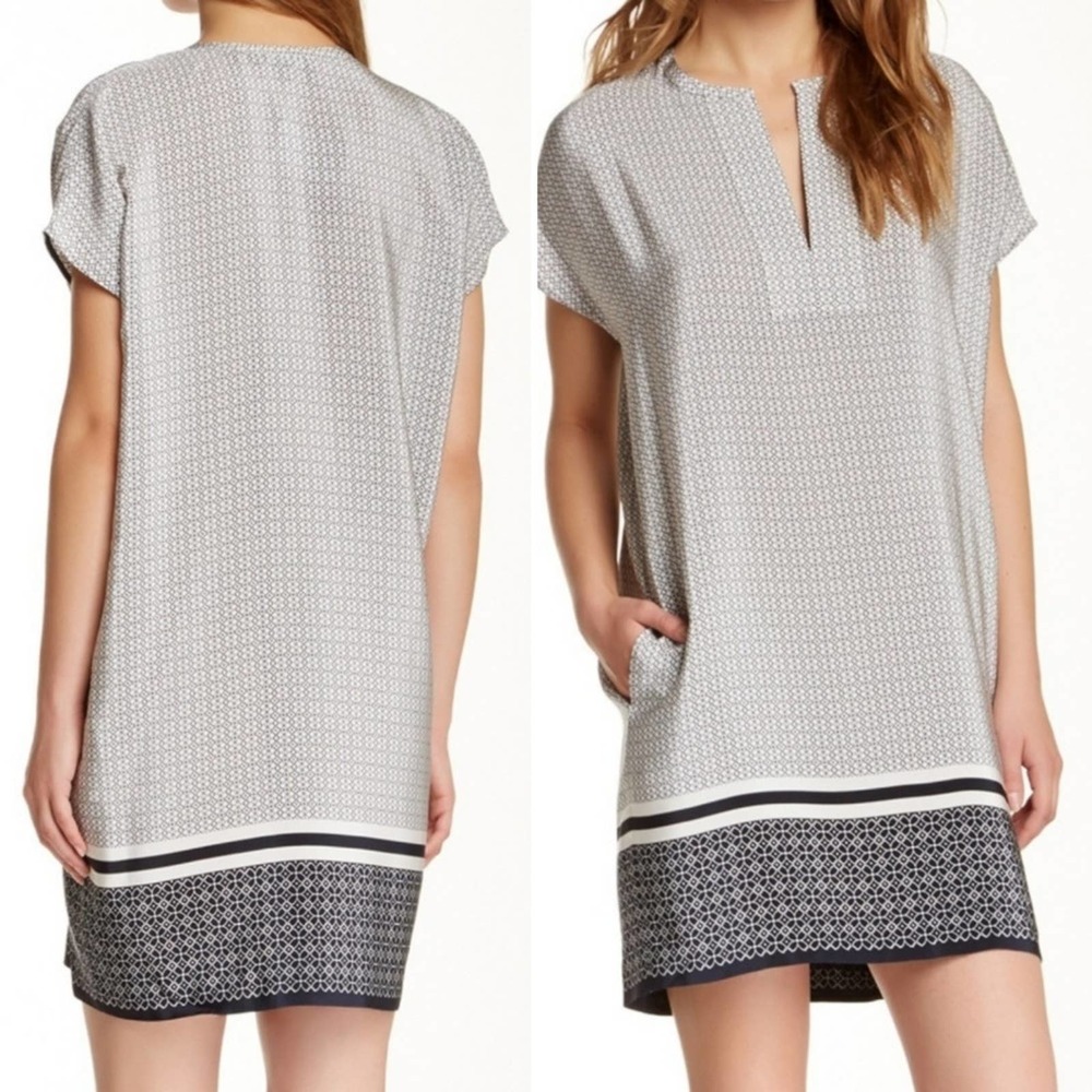 Vince 100% Silk Trapunto Dress